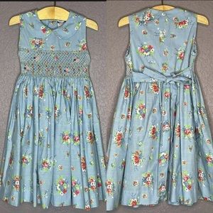 Vintage Girls Carriage Boutiques Floral Smocked Sundress